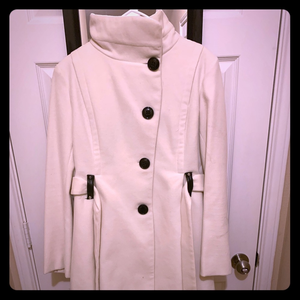 Cream colored Steve Madden princess cut Peacoat